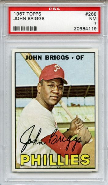 1967 Topps 268 John Briggs PSA NM 7