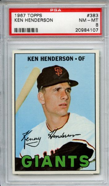 1967 Topps 383 Ken Henderson PSA NM-MT 8