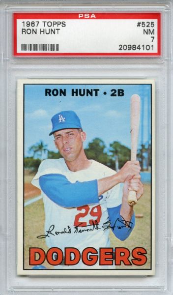 1967 Topps 525 Ron Hunt PSA NM 7