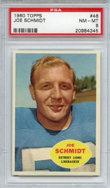 1960 Topps 46 Joe Schmidt PSA NM-MT 8