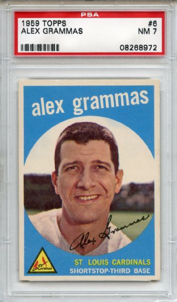 1959 Topps 6 Alex Grammas PSA NM 7