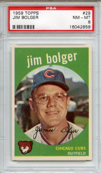 1959 Topps 29 Jim Bolger PSA NM-MT 8
