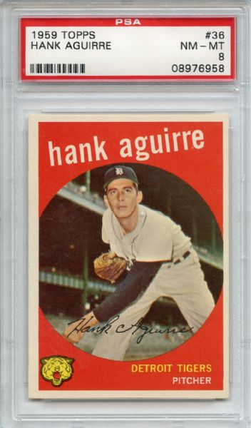 1959 Topps 36 Hank Aguirre PSA NM-MT 8