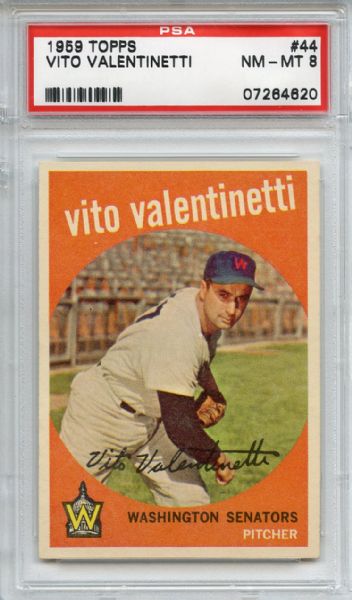1959 Topps 44 Vito Valentinetti PSA NM-MT 8