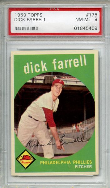 1959 Topps 175 Dick Farrell PSA NM-MT 8