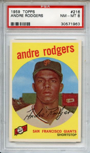 1959 Topps 216 Andre Rodgers PSA NM-MT 8
