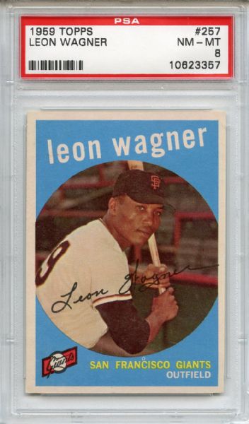 1959 Topps 257 Leon Wagner PSA NM-MT 8
