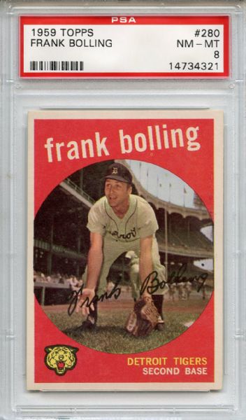 1959 Topps 280 Frank Bolling PSA NM-MT 8