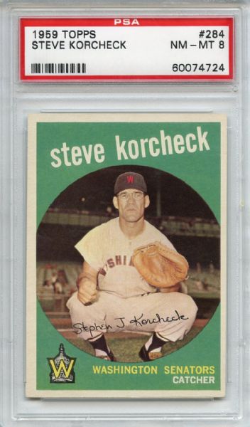 1959 Topps 284 Steve Korcheck PSA NM-MT 8