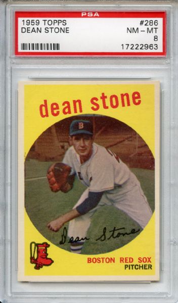 1959 Topps 286 Dean Stone PSA NM-MT 8