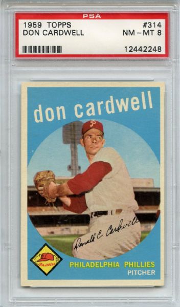 1959 Topps 314 Don Cardwell PSA NM-MT 8