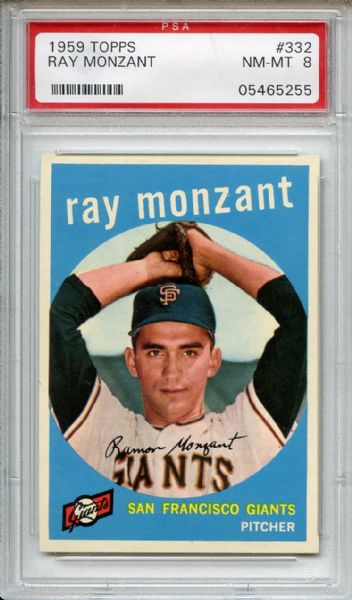 1959 Topps 332 Ray Monzant PSA NM-MT 8