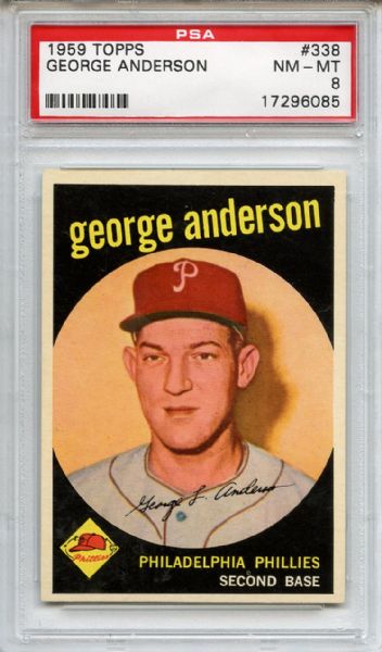 1959 Topps 338 Sparky Anderson Rookie PSA NM-MT 8