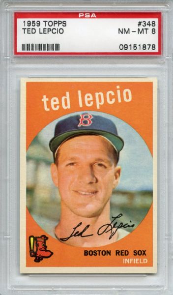1959 Topps 348 Ted Lepcio PSA NM-MT 8