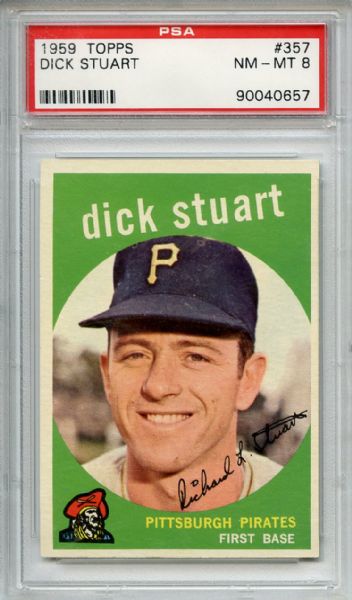 1959 Topps 357 Dick Stuart PSA NM-MT 8