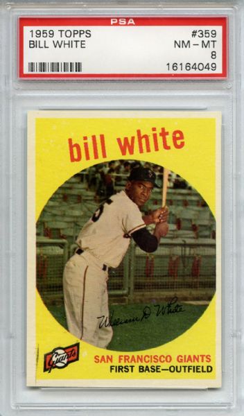 1959 Topps 359 Bill White Rookie PSA NM-MT 8