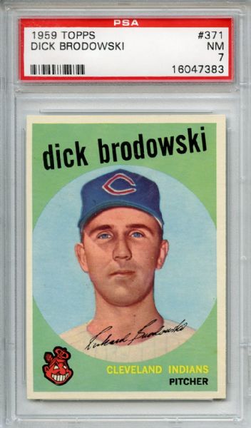 1959 Topps 371 Dick Brodowski PSA NM 7