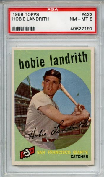 1959 Topps 422 Hobie Landrith PSA NM-MT 8