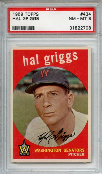 1959 Topps 434 Hal Griggs PSA NM-MT 8