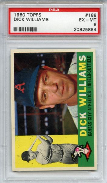 1960 Topps 188 Dick Williams PSA EX-MT 6