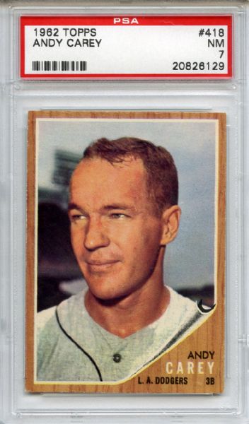 1962 Topps 418 Andy Carey PSA NM 7