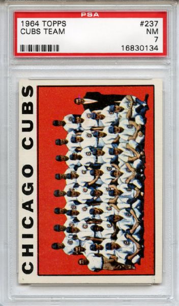 1964 Topps 237 Chicago Cubs Team PSA NM 7