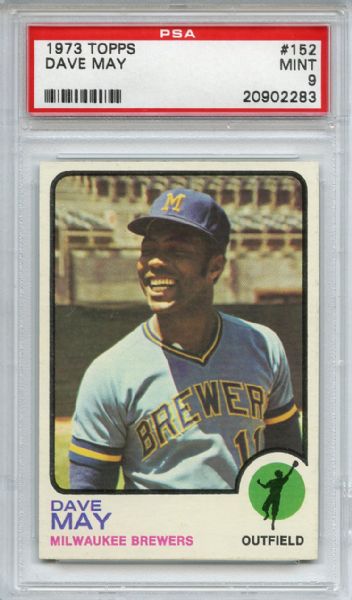 1973 Topps 152 Dave May PSA MINT 9
