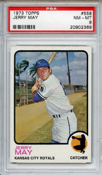 1973 Topps 558 Jerry May PSA NM-MT 8