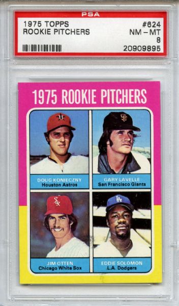 1975 Topps 624 Rookie Pitchers PSA NM-MT 8