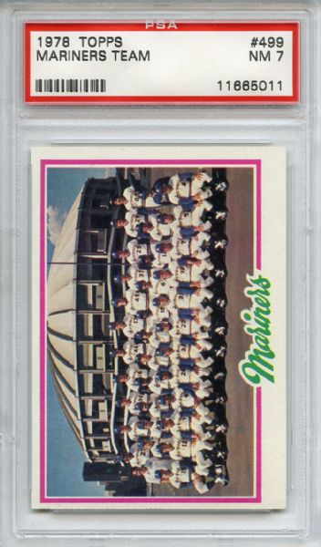 1978 Topps 499 Seattle Mariners Team PSA NM 7