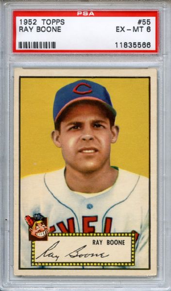 1952 Topps 55 Ray Boone Red Back PSA EX-MT 6