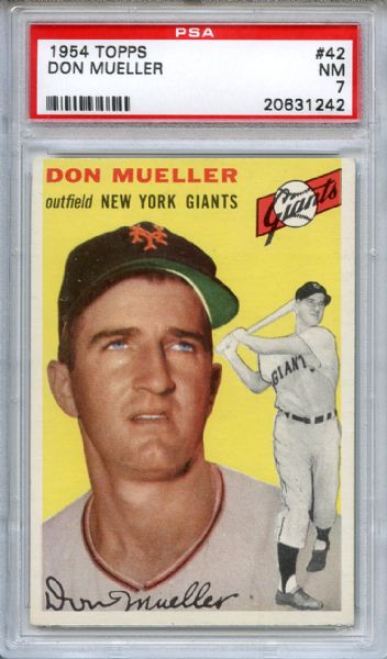 1954 Topps 42 Don Mueller PSA NM 7