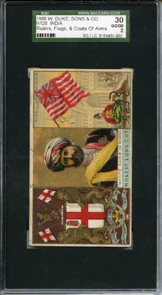N126 1888 W Duke, Sons & Co - Rulers, Flags & Coats of Arms SGC GOOD 30 / 2