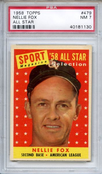 1958 Topps 479 Nellie Fox All Star PSA NM 7