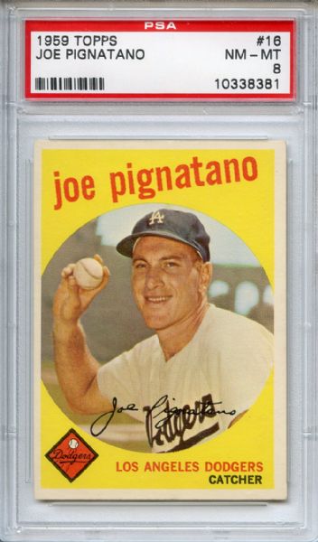 1959 Topps 16 Joe Pignatano PSA NM-MT 8