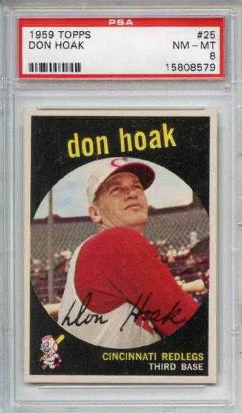 1959 Topps 25 Don Hoak PSA NM-MT 8