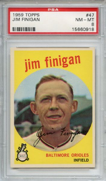1959 Topps 47 Jim Finigan PSA NM-MT 8
