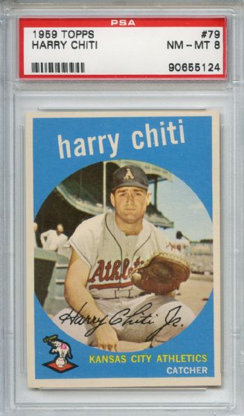 1959 Topps 79 Harry Chiti PSA NM-MT 8