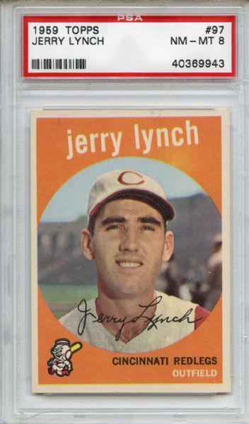 1959 Topps 97 Jerry Lynch PSA NM-MT 8