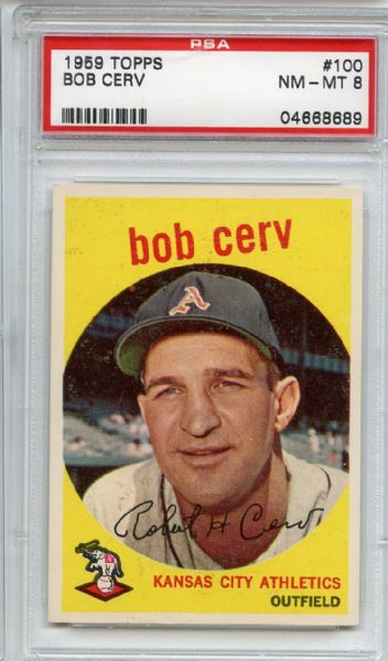 1959 Topps 100 Bob Cerv PSA NM-MT 8