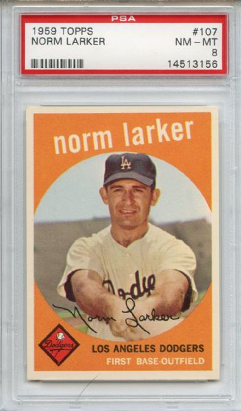 1959 Topps 107 Norm Larker PSA NM-MT 8