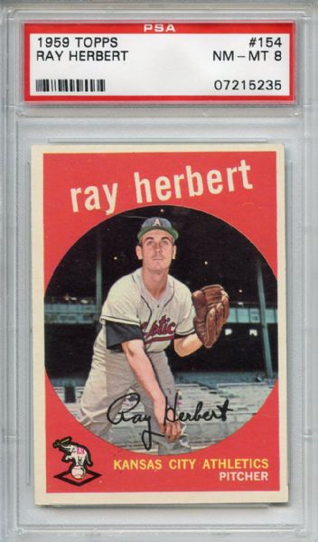 1959 Topps 154 Ray Herbert PSA NM-MT 8
