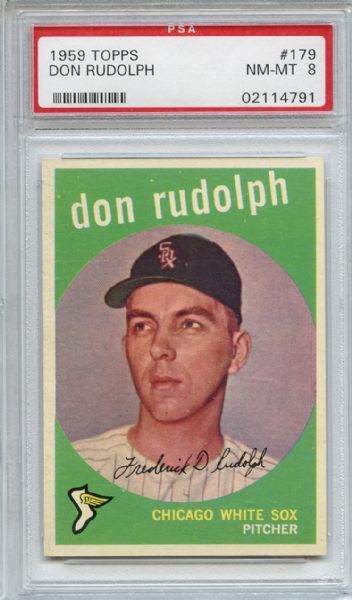 1959 Topps 179 Don Rudolph PSA NM-MT 8