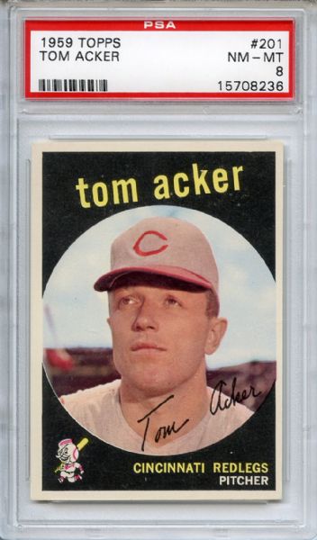 1959 Topps 201 Tom Acker PSA NM-MT 8