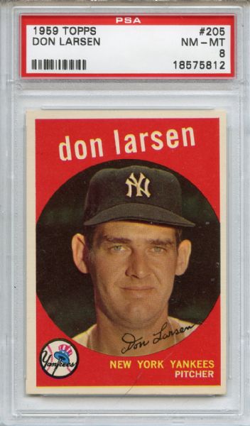 1959 Topps 205 Don Larsen PSA NM-MT 8