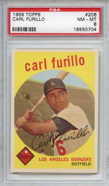 1959 Topps 206 Carl Furillo PSA NM-MT 8