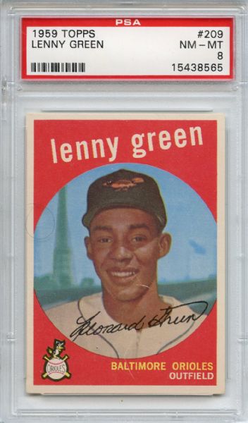 1959 Topps 209 Lenny Green PSA NM-MT 8
