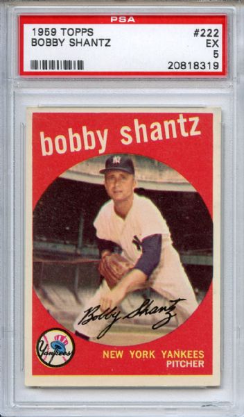 1959 Topps 222 Bobby Shantz PSA EX 5