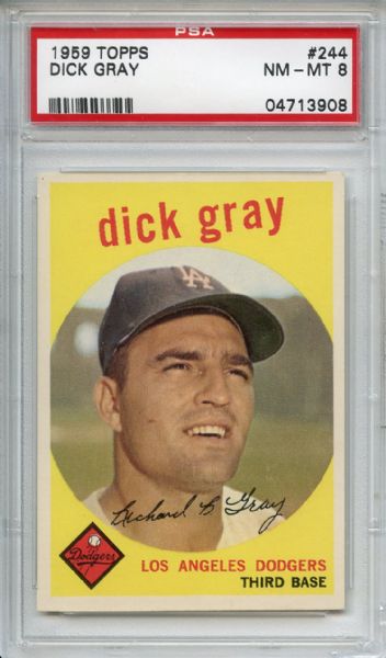 1959 Topps 244 Dick Gray PSA NM-MT 8