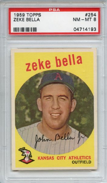 1959 Topps 254 Zeke Bella PSA NM-MT 8